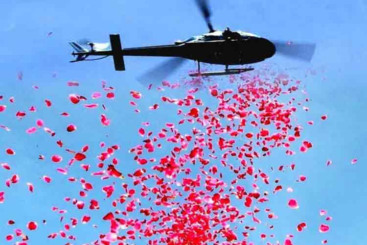 Helicopter Flower Showering & Pamphlet Dropping Service Firozabad